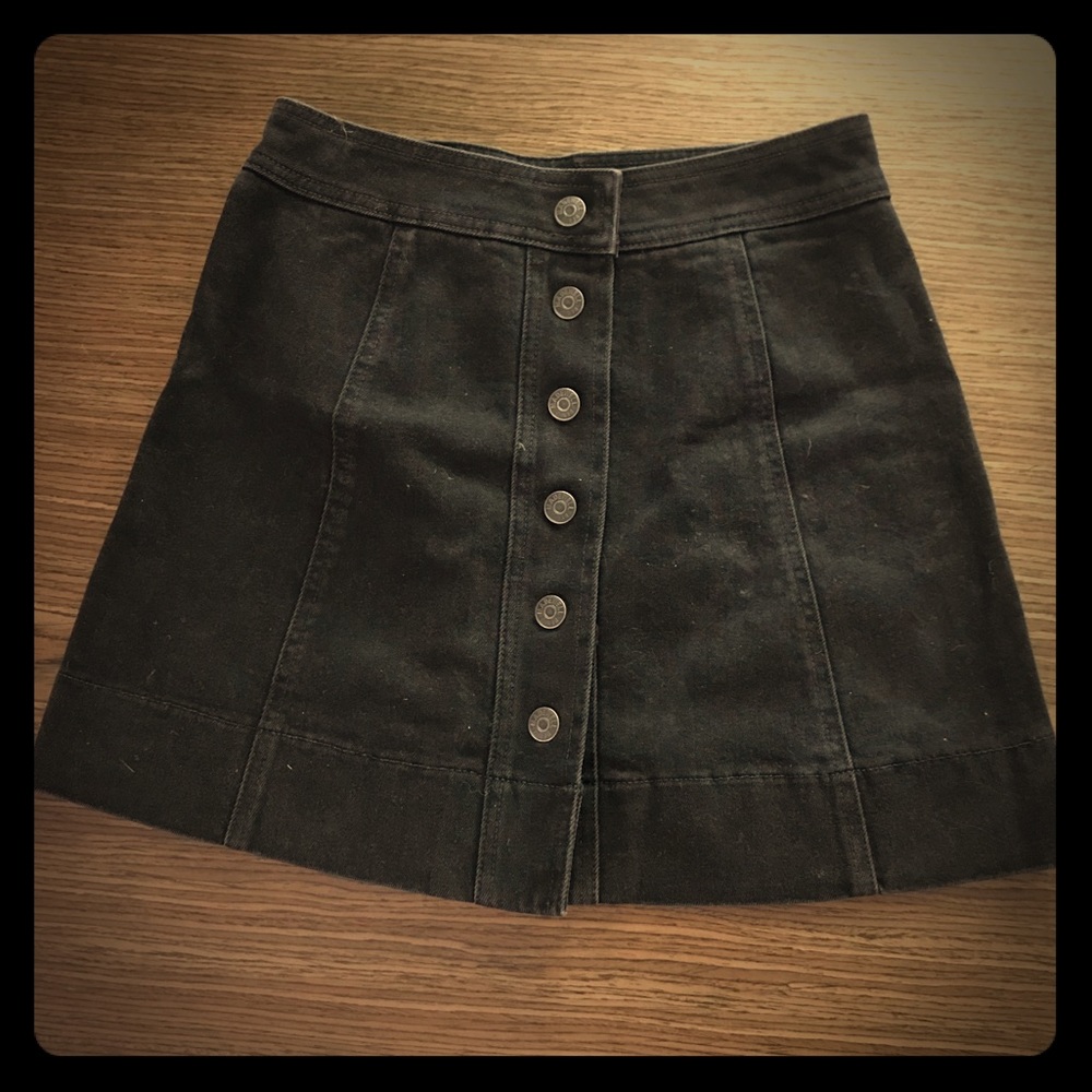 Madewell Denim A-Line Gray Black Mini Skirt